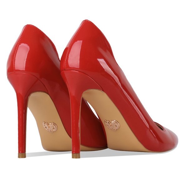 Petit Cadeau Lavinia - Sexy Slip on Pumps with 4" Heels. Red Patent Leather NEW! - Picture 3 of 7